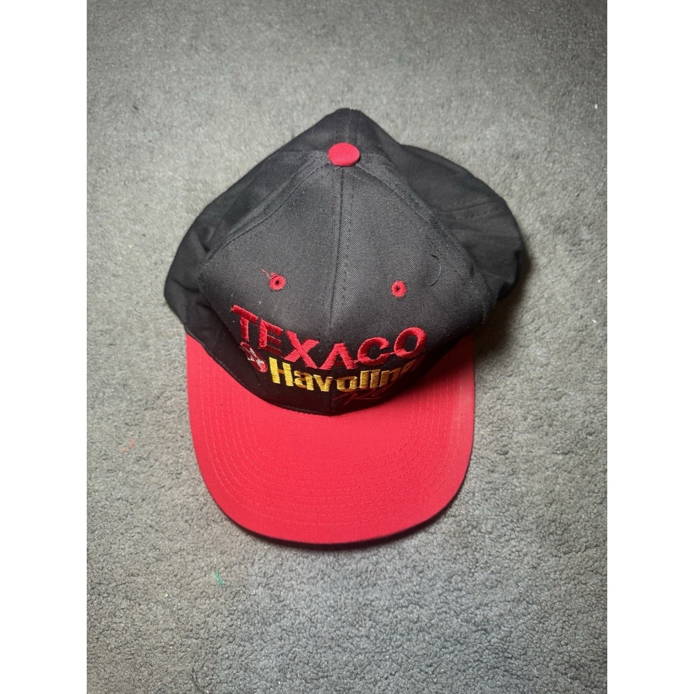 Vintage Texaco Havoline Racing Snapback Hat Black Red NASCAR‎ Promo Cap OSFA